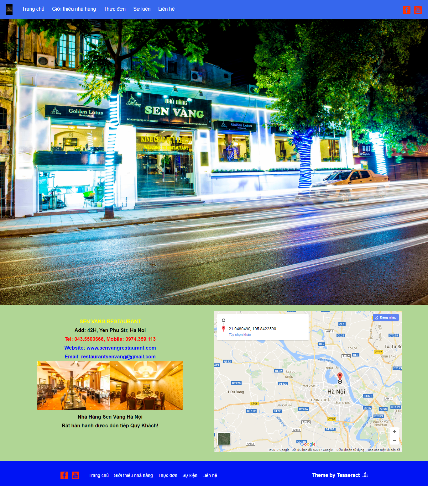 Thiết kế Web nhà hàng Ẩm thực senvangrestaurant.com